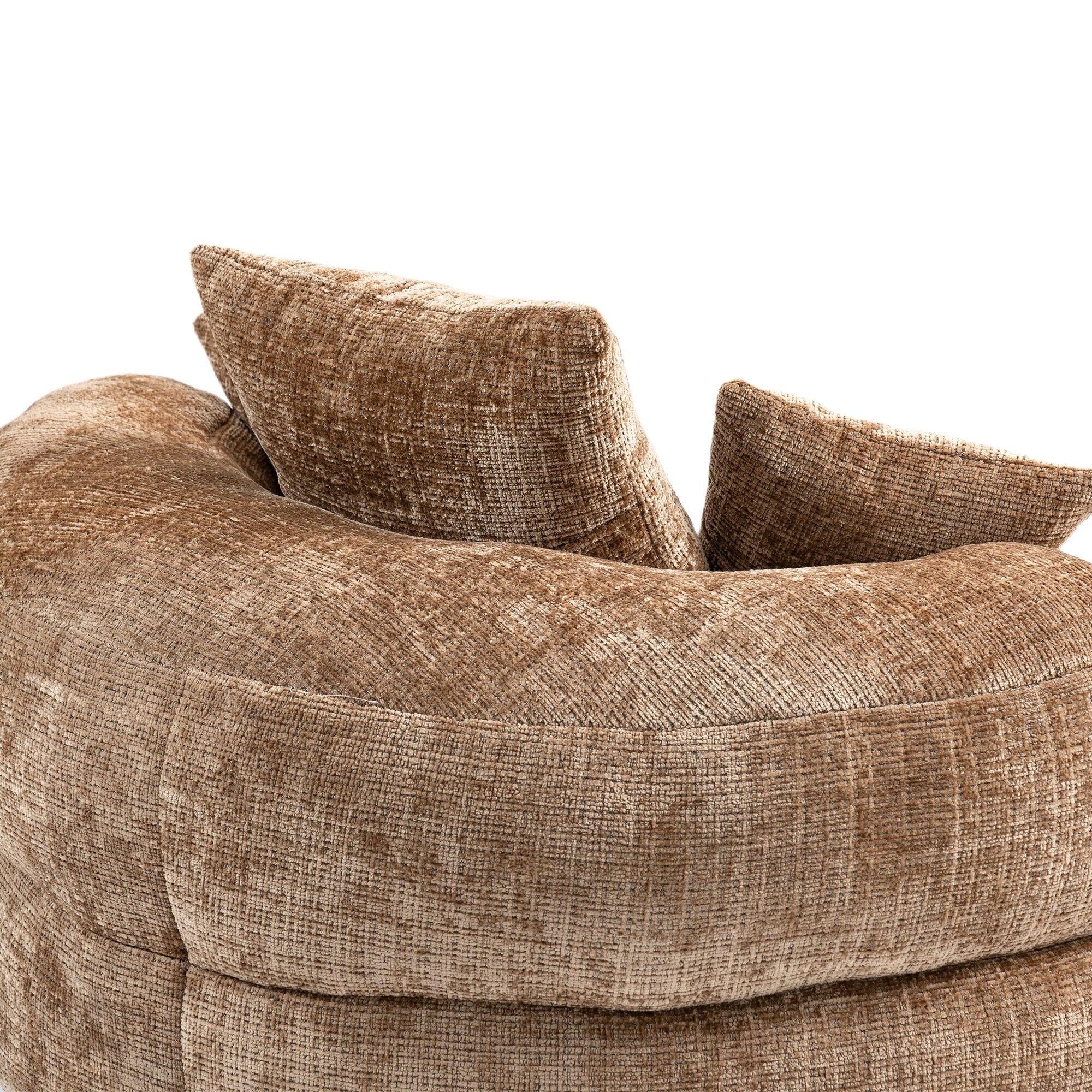 Canapé poire surdimensionné en chenille de 42,52 pouces avec trois oreillers pour chambre à coucher