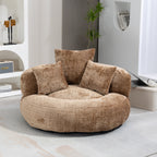 Canapé poire surdimensionné en chenille de 42,52 pouces avec trois oreillers pour chambre à coucher