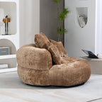 Canapé poire surdimensionné en chenille de 42,52 pouces avec trois oreillers pour chambre à coucher