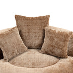 Canapé poire surdimensionné en chenille de 42,52 pouces avec trois oreillers pour chambre à coucher