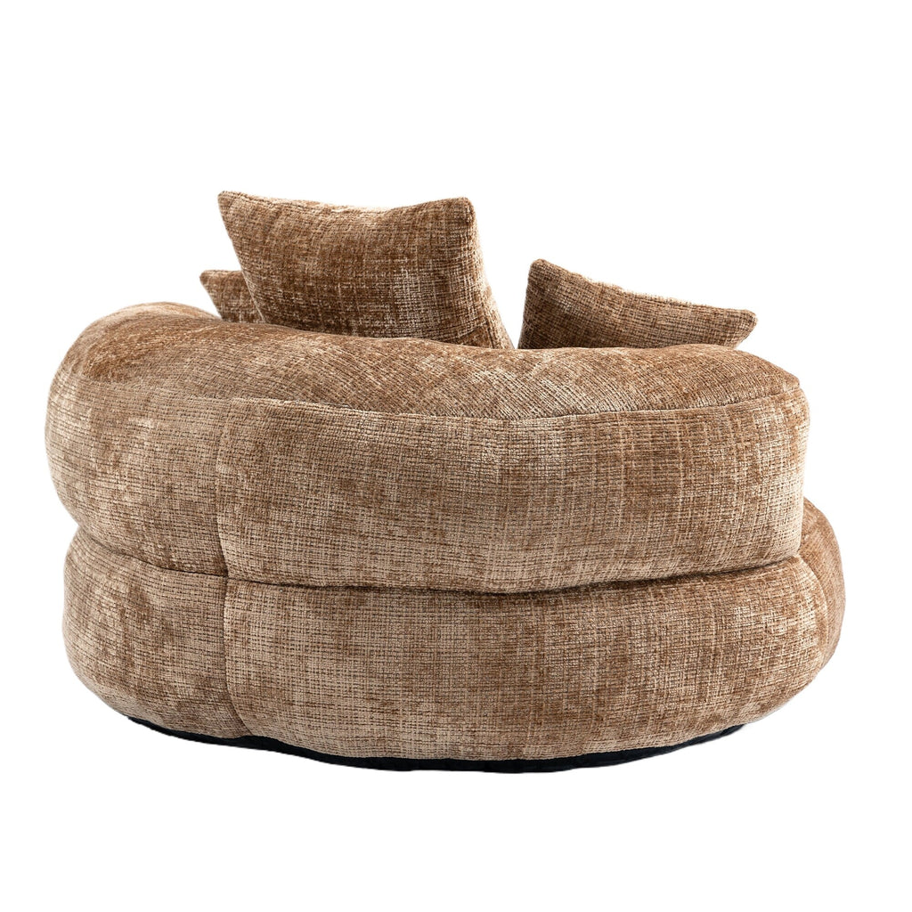 Canapé poire surdimensionné en chenille de 42,52 pouces avec trois oreillers pour chambre à coucher