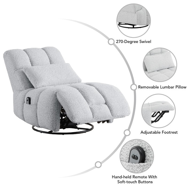 Fauteuil inclinable électrique Cole pivotant avec support lombaire