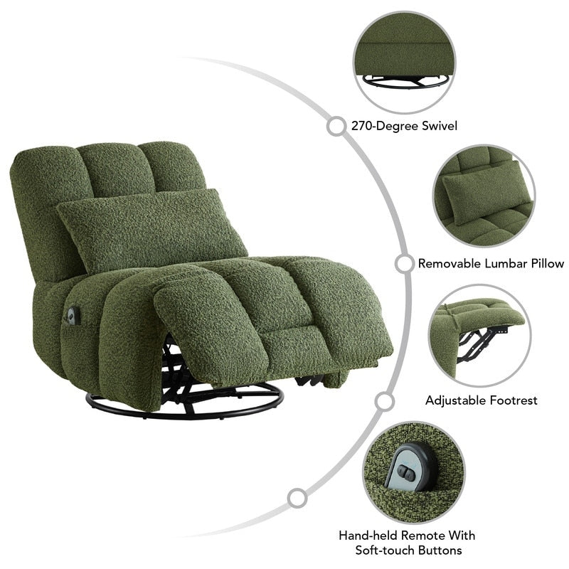 Fauteuil inclinable électrique Cole pivotant avec support lombaire