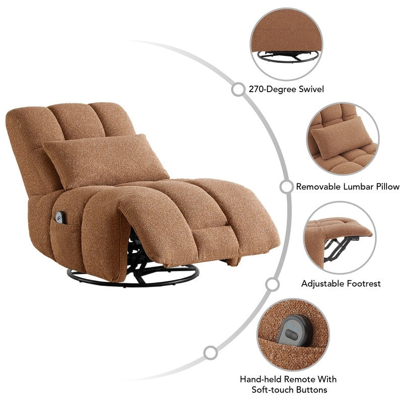 Fauteuil inclinable électrique Cole pivotant avec support lombaire