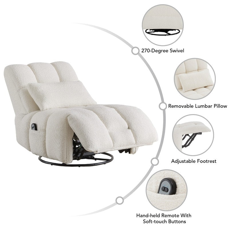 Fauteuil inclinable électrique Cole pivotant avec support lombaire
