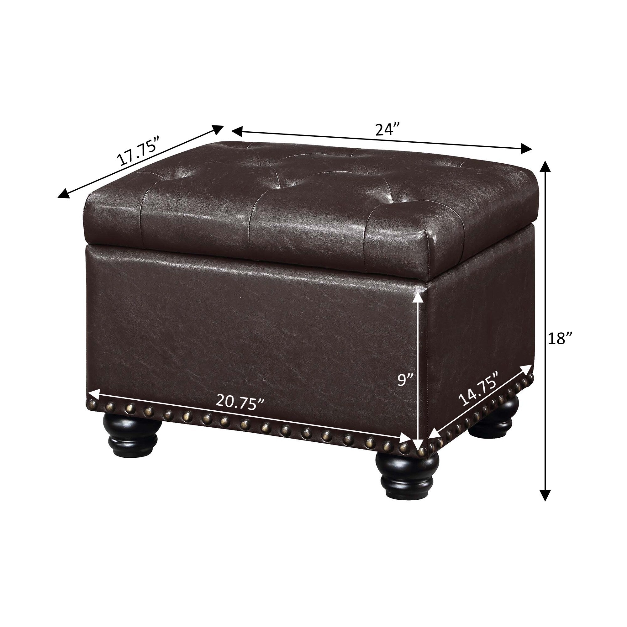Pouf de rangement Convenience Concepts Designs4Comfort 5th Avenue