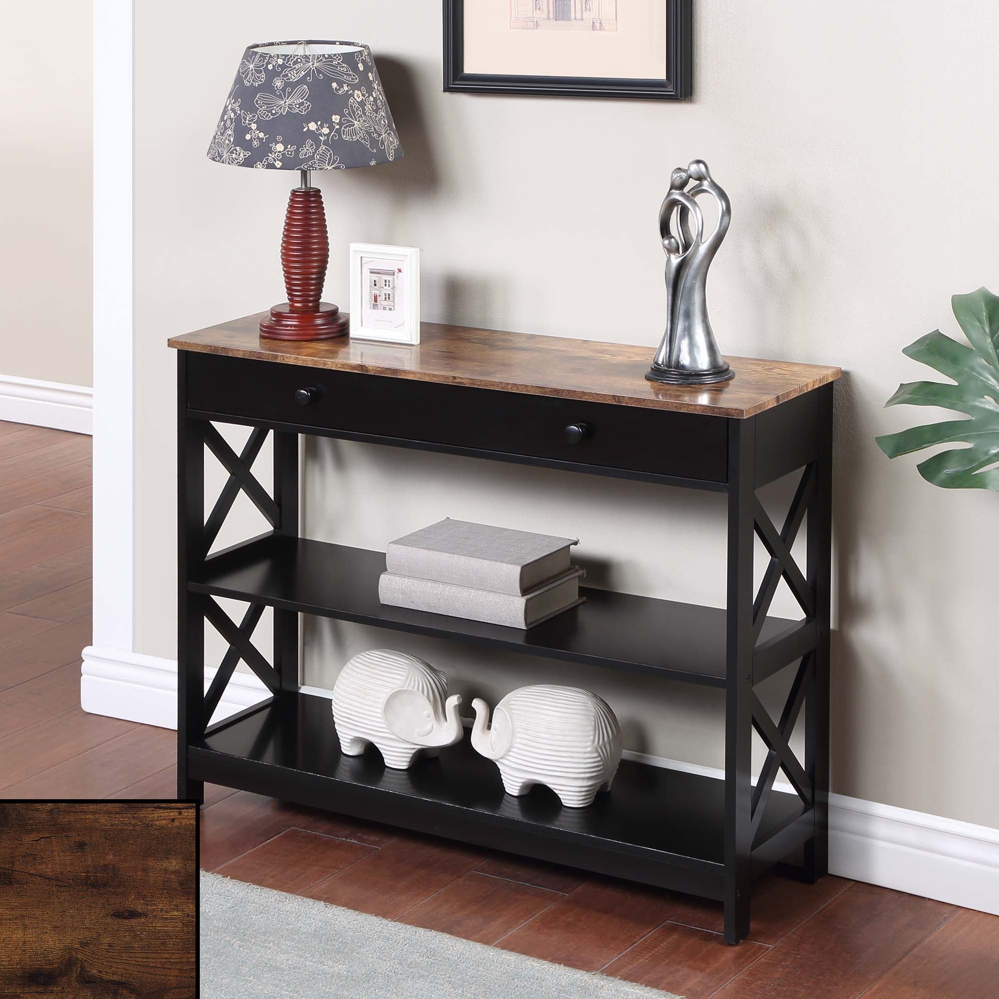 Console Oxford à 1 tiroir avec étagères Convenience Concepts