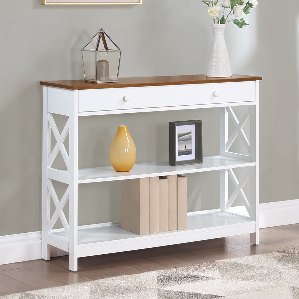 Console Oxford à 1 tiroir avec étagères Convenience Concepts