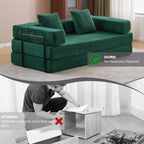 Canapé-lit convertible avec dossier coussiné en tissu chenille pour salon et chambre à coucher