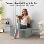 Canapé-lit convertible pliant - Fauteuil-lit moderne en lin avec oreiller et matelas pliable pour salon/dortoir/chambre d'amis