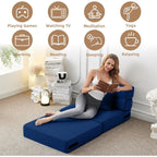 Canapé-lit convertible pliant - Fauteuil-lit moderne en lin avec oreiller et matelas pliable pour salon/dortoir/chambre d'amis