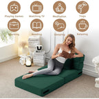 Canapé-lit convertible pliant - Fauteuil-lit moderne en lin avec oreiller et matelas pliable pour salon/dortoir/chambre d'amis