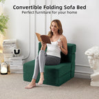 Canapé-lit convertible pliant - Fauteuil-lit moderne en lin avec oreiller et matelas pliable pour salon/dortoir/chambre d'amis