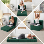 Canapé-lit convertible pliant - Fauteuil-lit moderne en lin avec oreiller et matelas pliable pour salon/dortoir/chambre d'amis