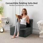 Canapé-lit convertible pliant - Fauteuil-lit moderne en lin avec oreiller et matelas pliable pour salon/dortoir/chambre d'amis