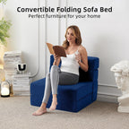 Canapé-lit convertible pliant - Fauteuil-lit moderne en lin avec oreiller et matelas pliable pour salon/dortoir/chambre d'amis