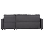 Canapé convertible en L avec lit gigogne et espace de rangement, 2 coussins d'appoint