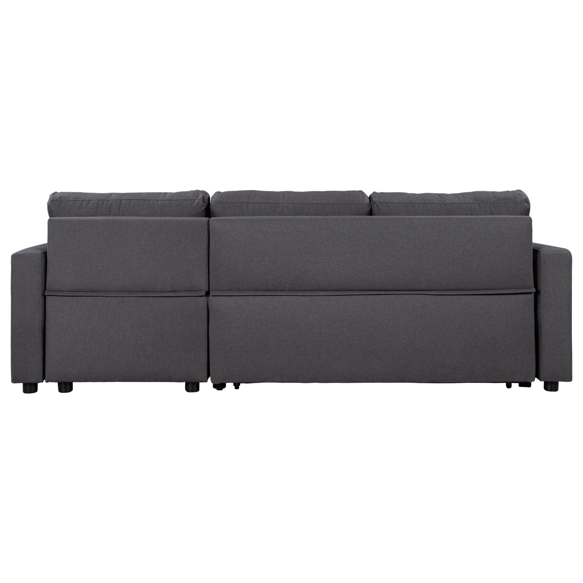 Canapé convertible en L avec lit gigogne et espace de rangement, 2 coussins d'appoint