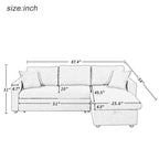 Canapé convertible en L avec lit gigogne et espace de rangement, 2 coussins d'appoint