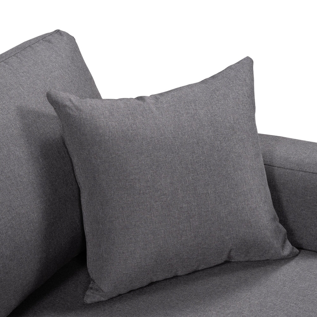 Canapé convertible en L avec lit gigogne et espace de rangement, 2 coussins d'appoint