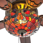 Ventilateur de plafond Magna Carta de style Tiffany Copper Grove Guasipati de 52 pouces - 52L x 52W x 16,5