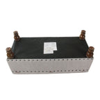 Banc de rangement rembourré Copper Grove Muscari avec bordure cloutée