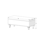 Banc de rangement rembourré Copper Grove Muscari avec bordure cloutée