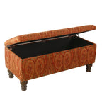 Banc de rangement rembourré Copper Grove Muscari avec bordure cloutée