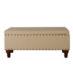 Banc de rangement rembourré Copper Grove Muscari avec bordure cloutée