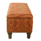 Banc de rangement rembourré Copper Grove Muscari avec bordure cloutée