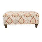 Banc de rangement rembourré Copper Grove Muscari avec bordure cloutée