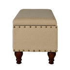 Banc de rangement rembourré Copper Grove Muscari avec bordure cloutée