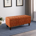 Banc de rangement rembourré Copper Grove Muscari avec bordure cloutée