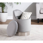 Tabouret de coiffeuse pivotant en velours Silver Orchid Corday