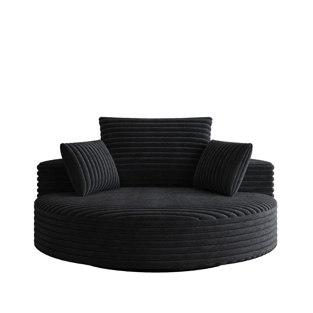 Chaise pivotante simple en velours côtelé et mousse chenille