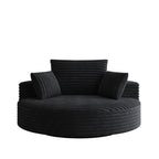 Chaise pivotante simple en velours côtelé et mousse chenille