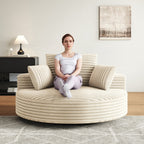 Chaise pivotante simple en velours côtelé et mousse chenille