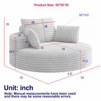 Chaise pivotante simple en velours côtelé et mousse chenille