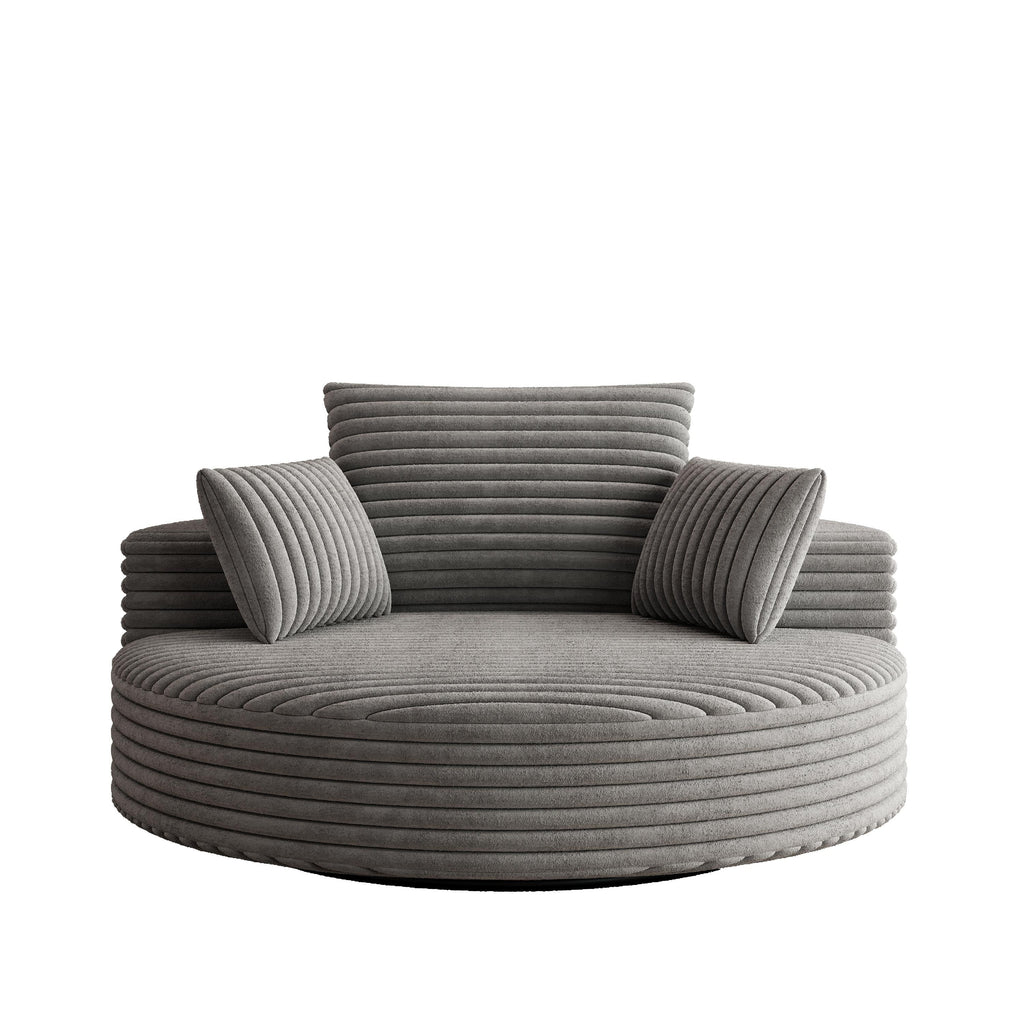 Chaise pivotante simple en velours côtelé et mousse chenille