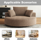 Chaise pivotante simple en velours côtelé et mousse chenille