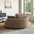 Chaise pivotante simple en velours côtelé et mousse chenille