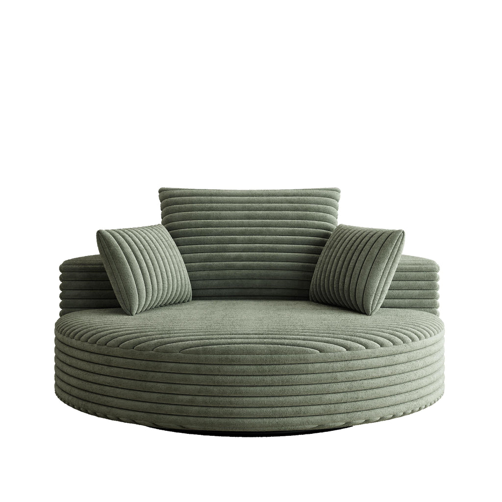 Chaise pivotante simple en velours côtelé et mousse chenille
