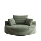 Chaise pivotante simple en velours côtelé et mousse chenille