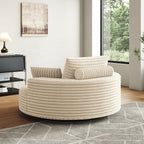 Chaise pivotante simple en velours côtelé et mousse chenille