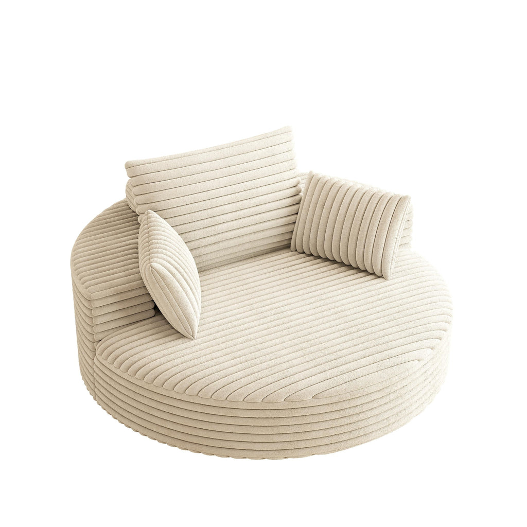 Chaise pivotante simple en velours côtelé et mousse chenille