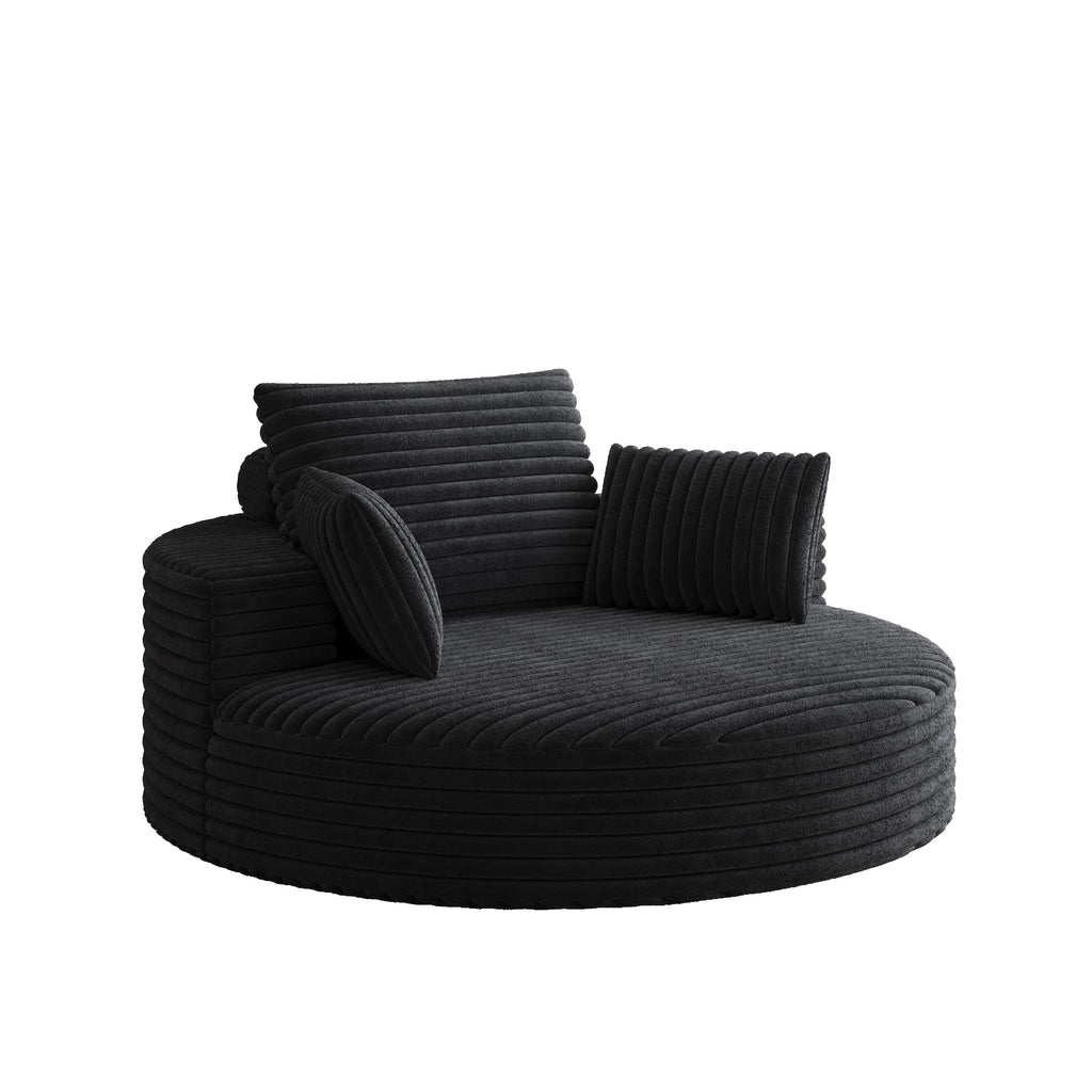 Chaise pivotante simple en velours côtelé et mousse chenille