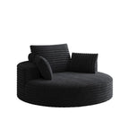 Chaise pivotante simple en velours côtelé et mousse chenille