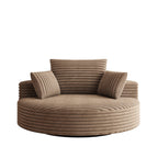 Chaise pivotante simple en velours côtelé et mousse chenille