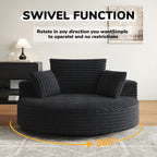 Chaise pivotante simple en velours côtelé et mousse chenille