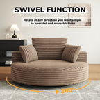 Chaise pivotante simple en velours côtelé et mousse chenille